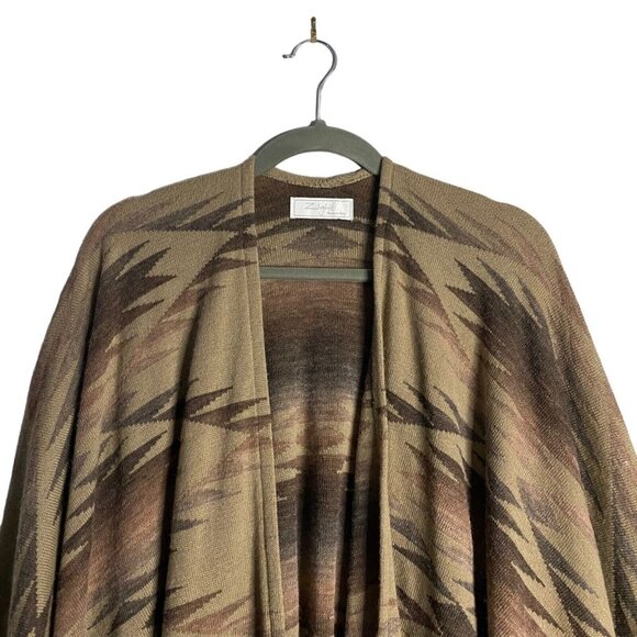 Zighilli Women's Soft Knit Tan Patterned Shawl - Picture 2 of 6